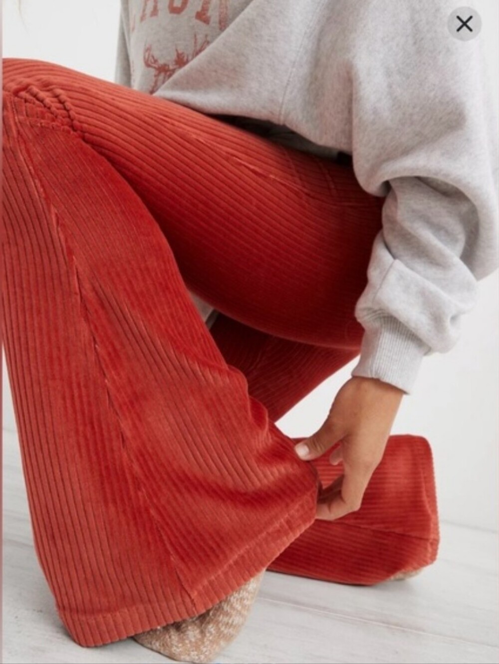 Aerie Groove On Ribbed Flare Pants Size Large NEW
